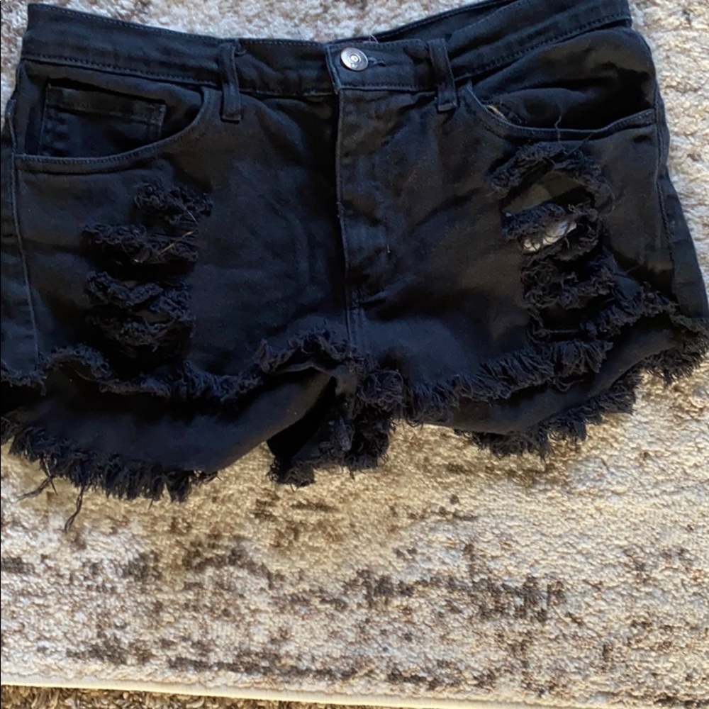 Black denim shorts made in the US!